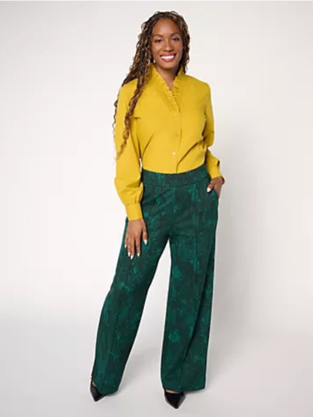 Carla Rockmore Collection Petite Wide Leg Knit Pant Medium Petite